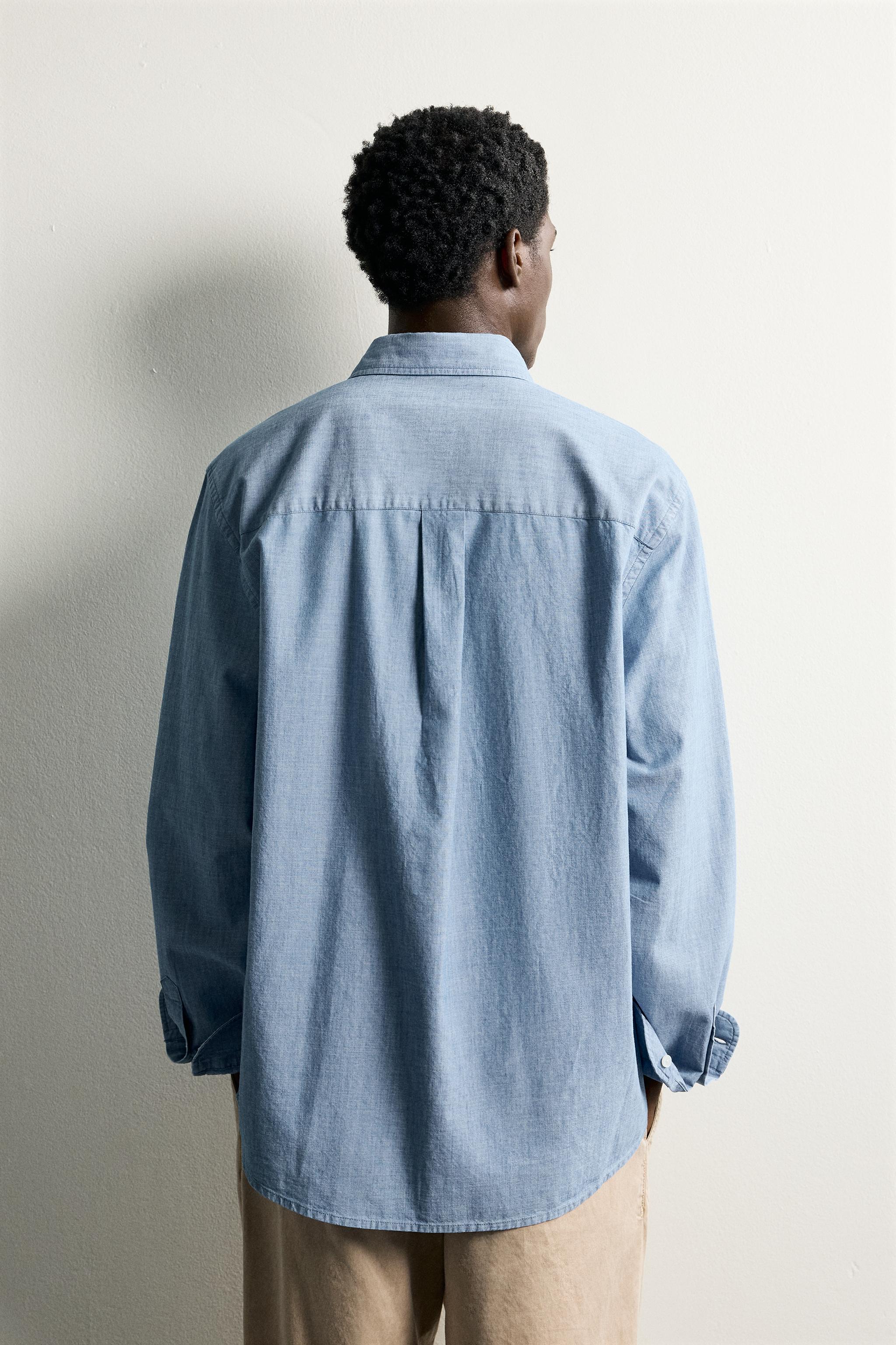 REGULAR FIT CHAMBRAY POCKET SHIRT